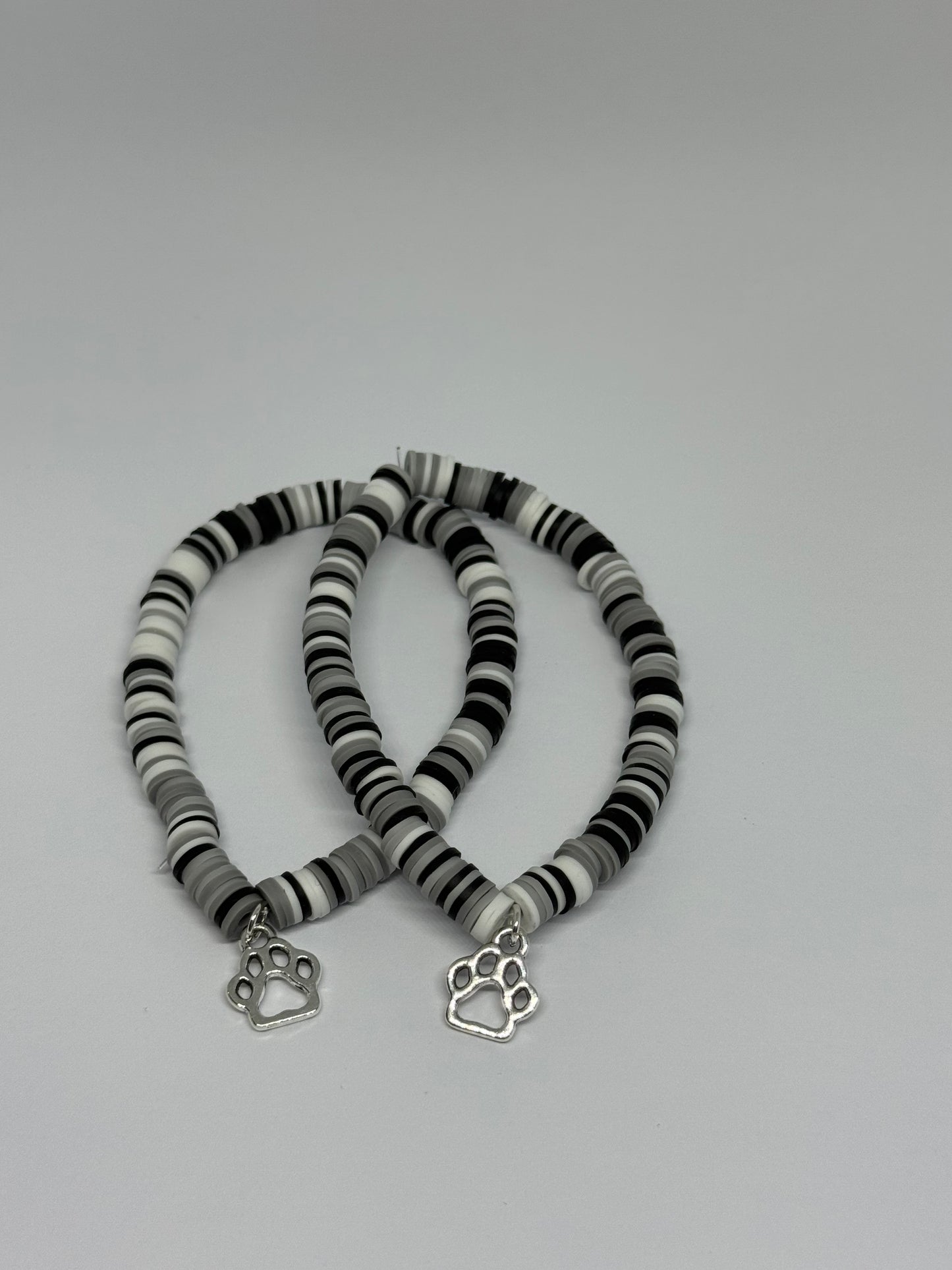 Clay Beaded Bracelet - Elliott (Paw Charm)