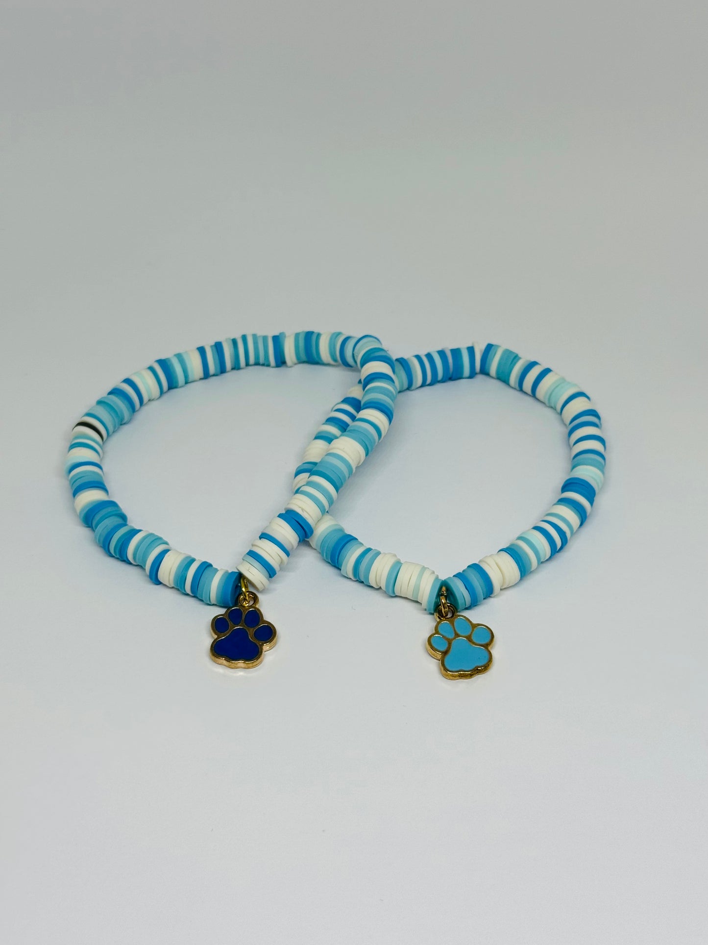 Clay Beaded Bracelet - Ocean Breeze (Paw Charm)