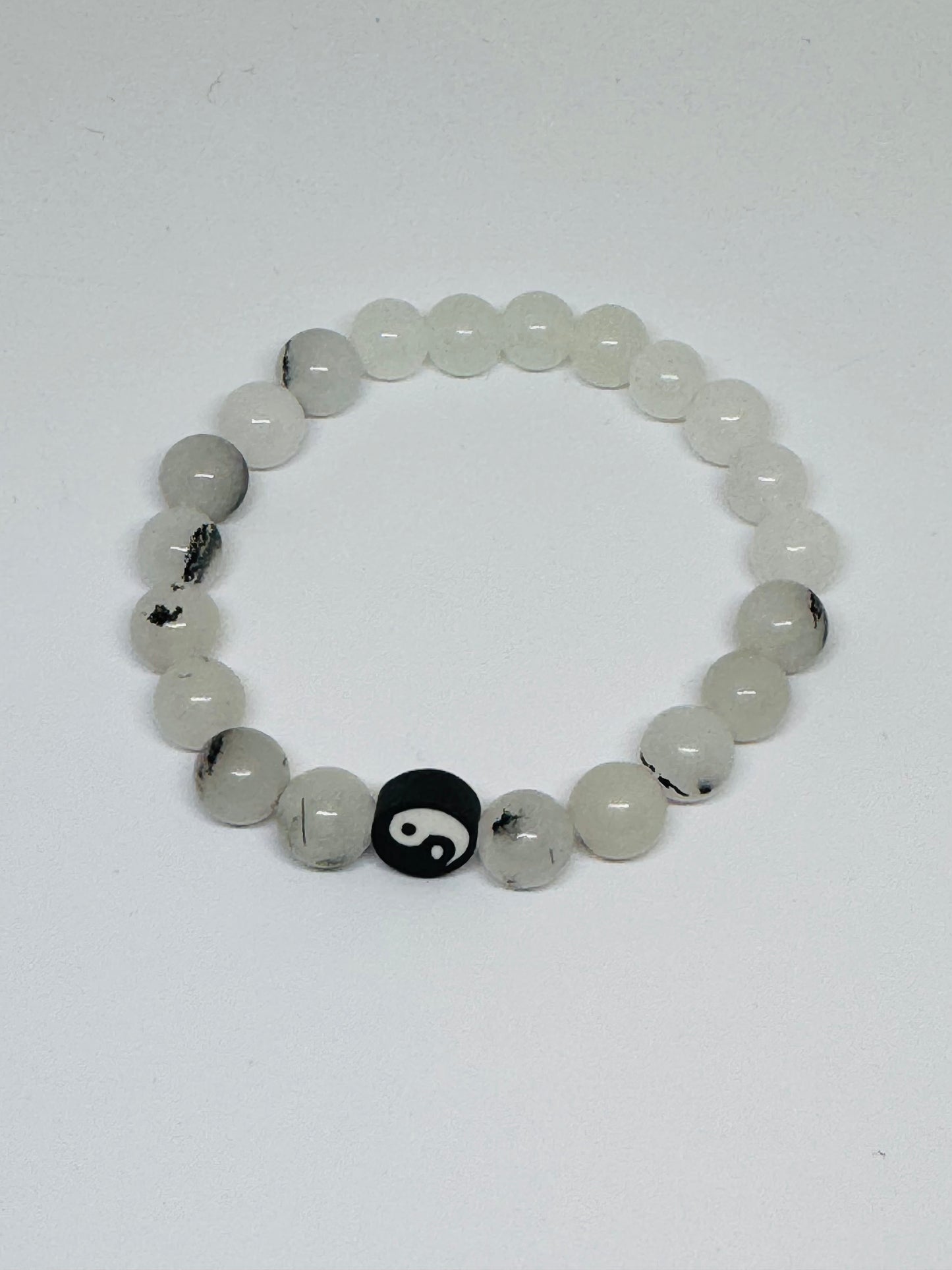 Glass Beaded Bracelet - Ying Yang