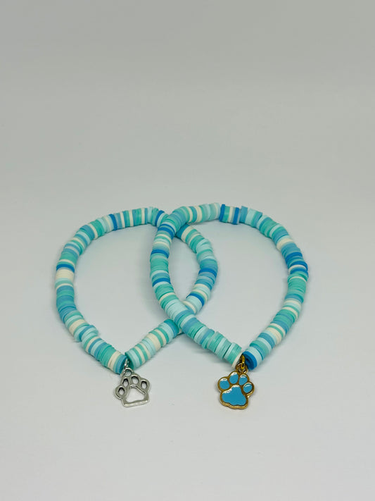 Clay Beaded Bracelet - Beach Babe (Paw Charm)