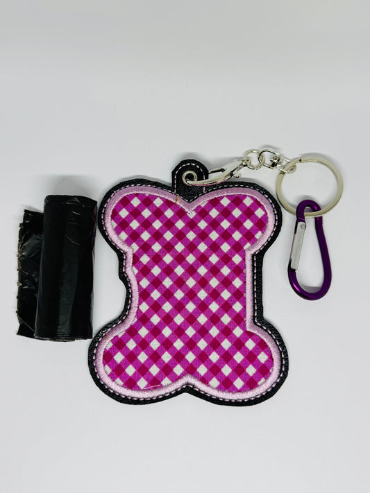 Poo Bag Holder - Mulberry Gingham