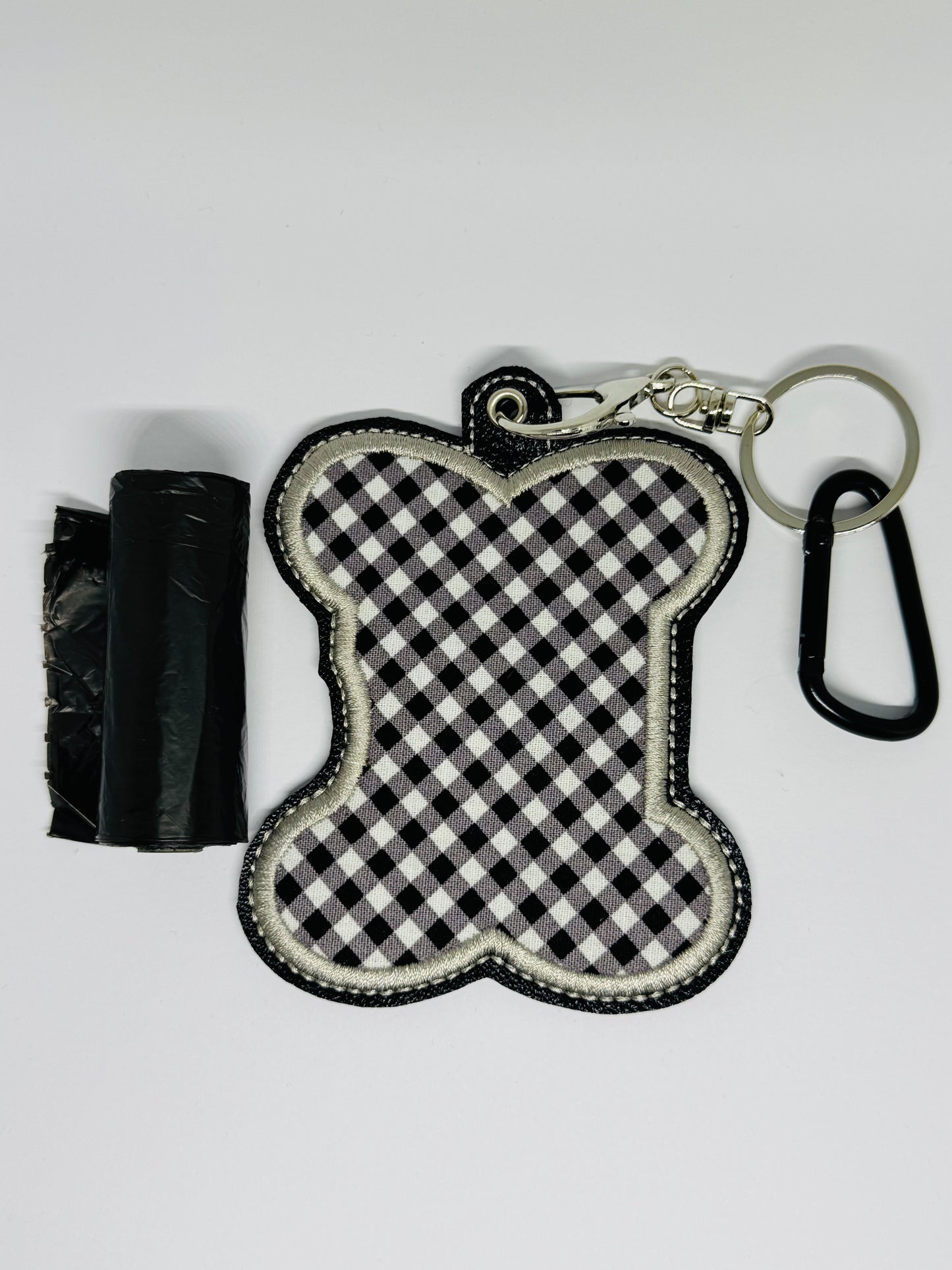 Poo Bag Holder - Black Gingham