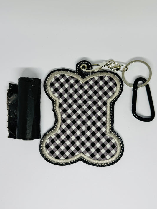 Poo Bag Holder - Black Gingham