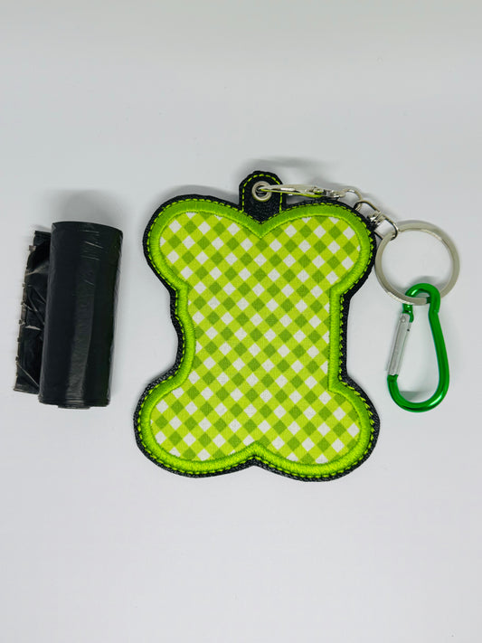 Poo Bag Holder - Lime Gingham