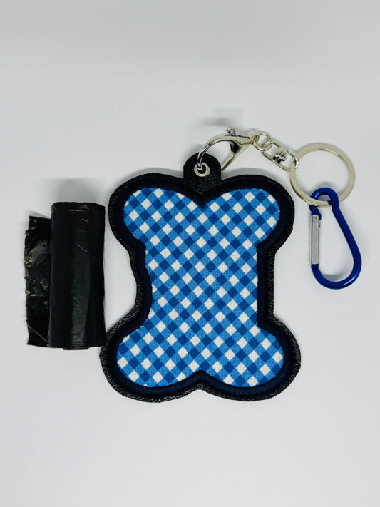 Poo Bag Holder - Periwinkle Gingham